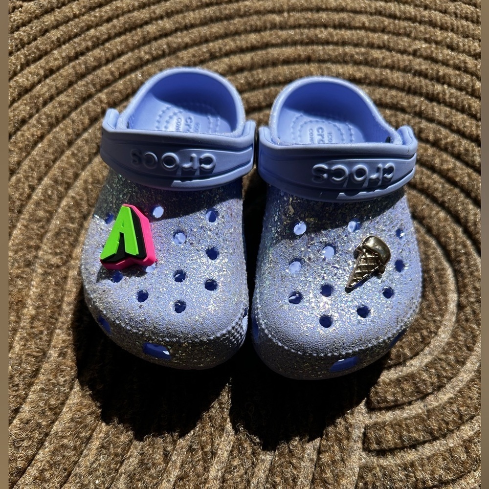 Kid Toddler Purple Glitter Clog Play Shoe Comfort Washable C8‎ Y2K